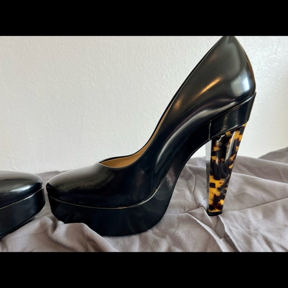 Stella McCartney Black Patent Tortoise Shell Dana Bio Pumps *FREE SHIP* - Picture 9 of 16